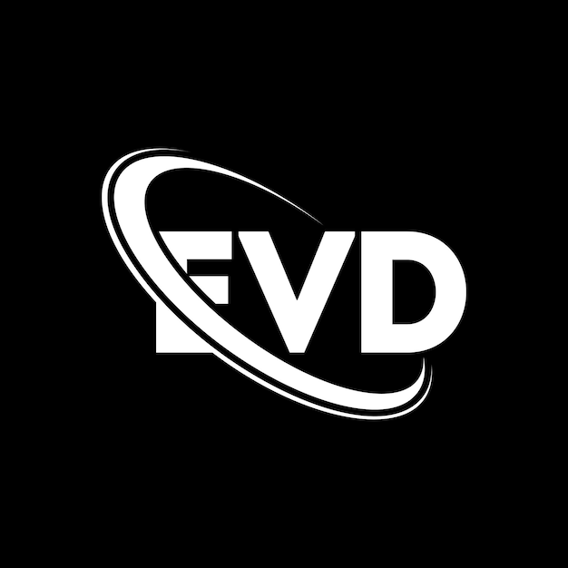 EVD 로고: EVD 문자 EVD 글자 로고 디자인 이니셜 EVD 로그는 원과 대문자 모노그램 로고 EVD 타이포그래피 기술 비즈니스 및 부동산 브랜드