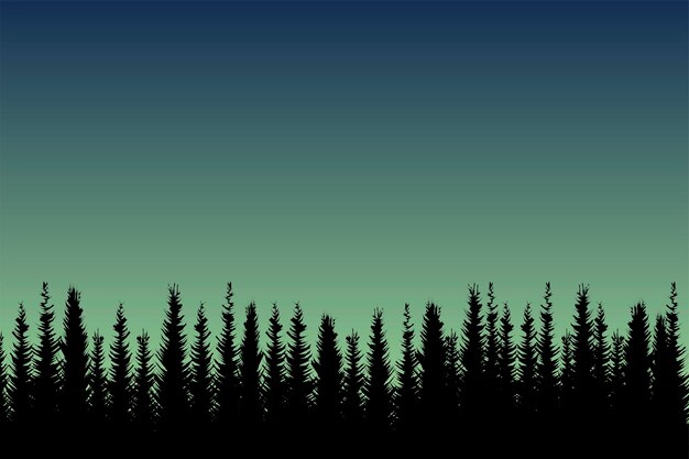 Vector evening landscape with trees vector background