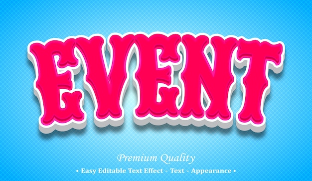 Event 3d editable text style effect