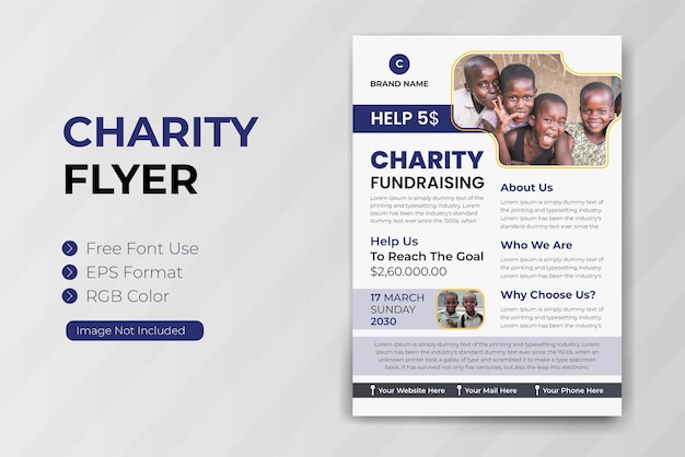 Vector event flyer design for charity poster