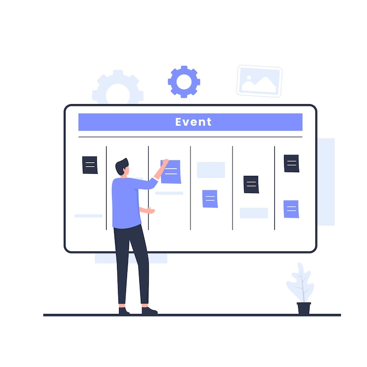 Vector event management illustration design concept
