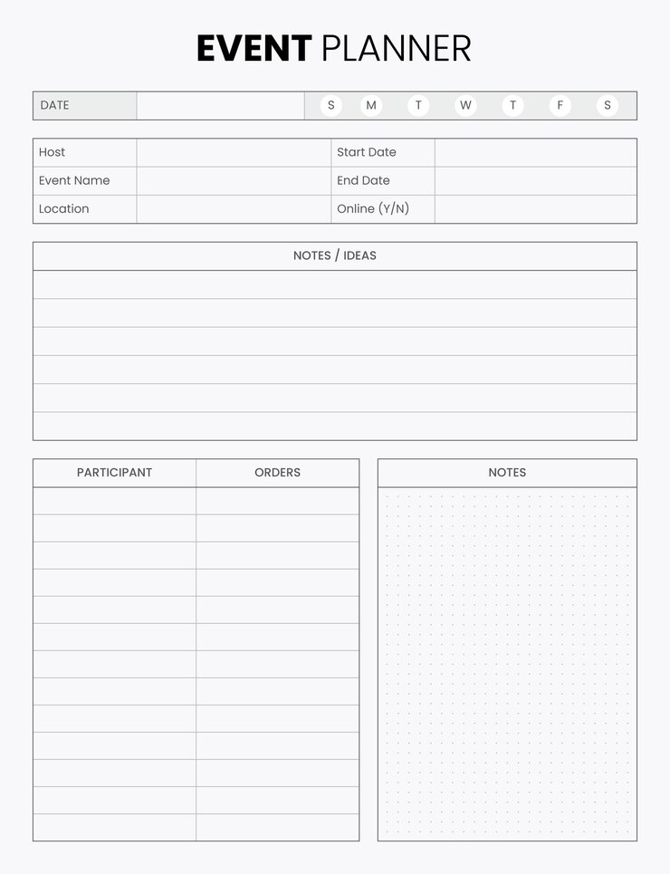 Vector event planner template 2023 monthly daily planner calendar template