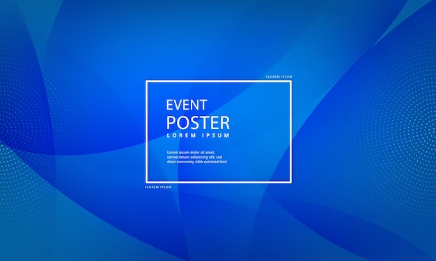 Vector event poster design background vector smooth curve blue wavy background