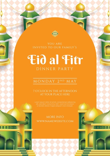 Un poster per un evento chiamato eid al fitr.