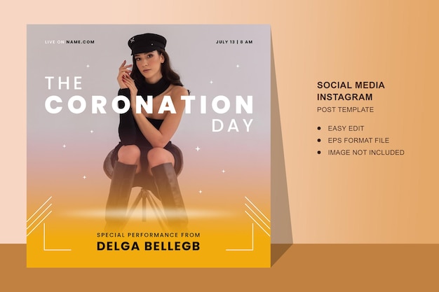 Vector event poster or flyer social media or instagram post template