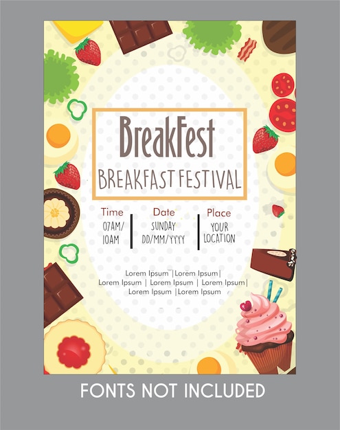 Vector event poster food for breakfast