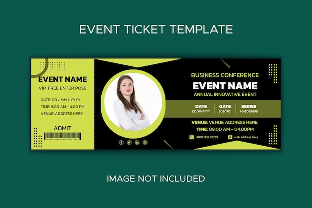 Event ticket template for business
