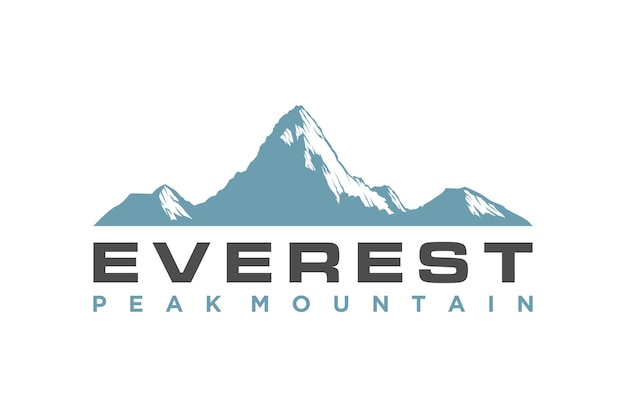 Design del logo del vertice del picco di montagna dell'everest