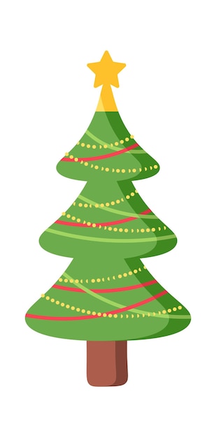 Evergreen christmas tree flat icon Coniferous forest