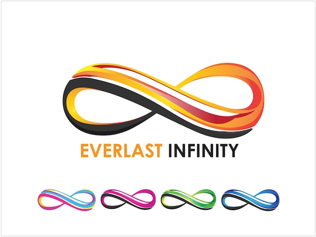 Vector everlast infinity endless eternity loop logo design