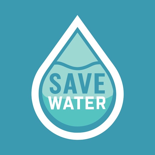 水を節約し地球を救い命を救う水を節約するロゴ今日も保全し繁栄する