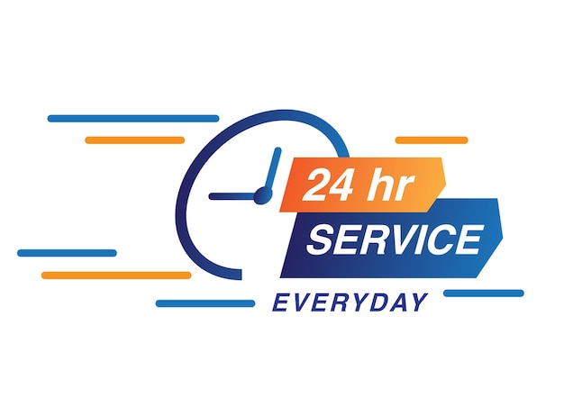 Vector everyday 24 hr service concept vector illustration