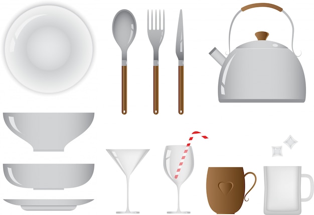 Everyday object of kitchen and dining equipment set