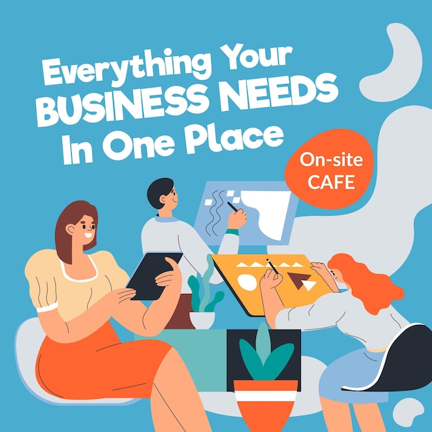 Everything your business needs in one place vector