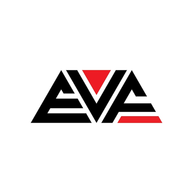 삼각형 모양의 EVF 삼각형 로고 디자인 모노그램 EVF 세각형 터 로고 템플릿과 빨간색 EVF 삼角형 로고 간단하고 우아하고 고급스러운 로고 EVF
