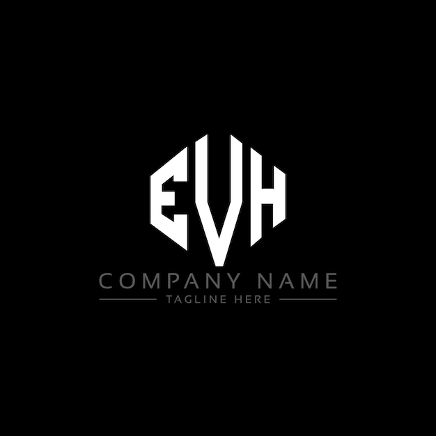 Дизайн логотипа EVH с буквой с формой многоугольника EVH дизайн логотипа в форме многоуголя и куба EVH векторный логотип шестиугольник белый и черный цвета EVH монограмма бизнес и логотип недвижимости