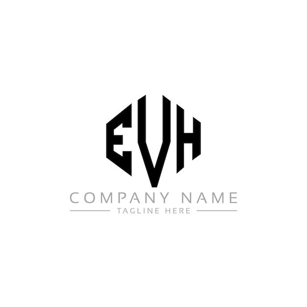 Evh letter logo design con forma di poligono evh poligono e forma di cubo logo design evh esagono vettoriale modello di logo colori bianco e nero evh monogramma business e logo immobiliare