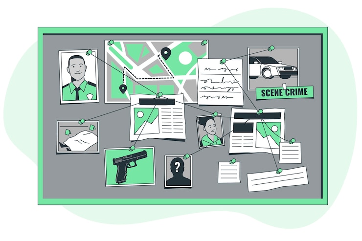 Vector evidence board concept illustration