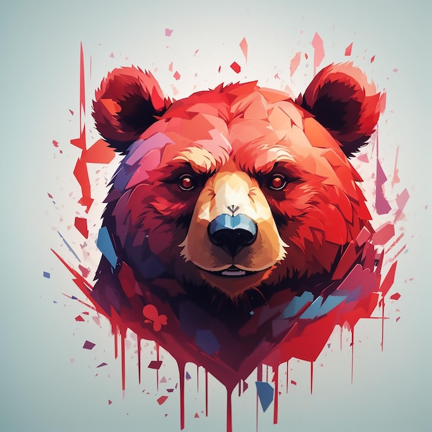 Vector evil bear t shirt design