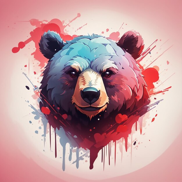 Vector evil bear t shirt design