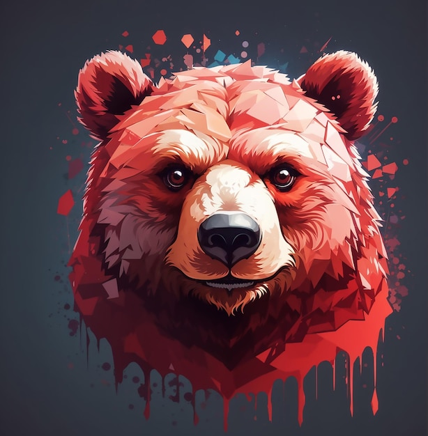 Vector evil bear t shirt design