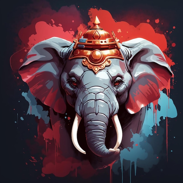 Vector evil elephant t shirt design