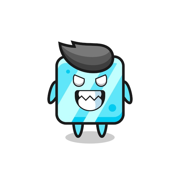 아이스 큐브 귀여운 마스코트 캐릭터의 사악한 표정