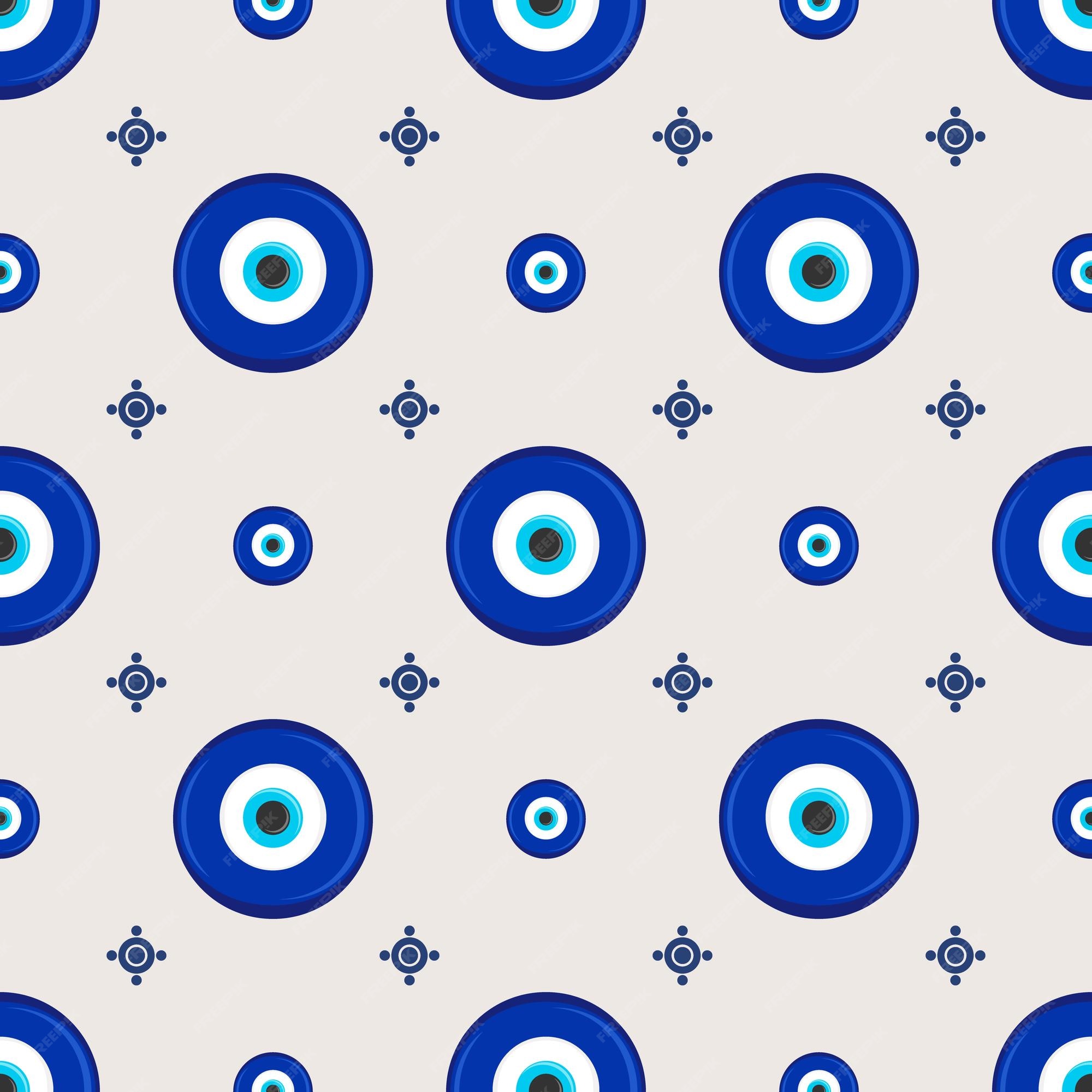 Premium Vector Evil eye ethnic pattern mystic greek blue amulet