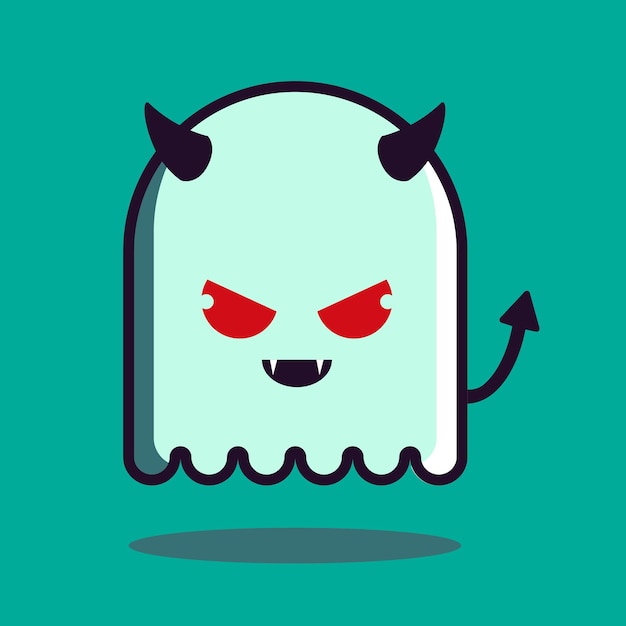 Evil ghost chartoon vector , happy Halloween