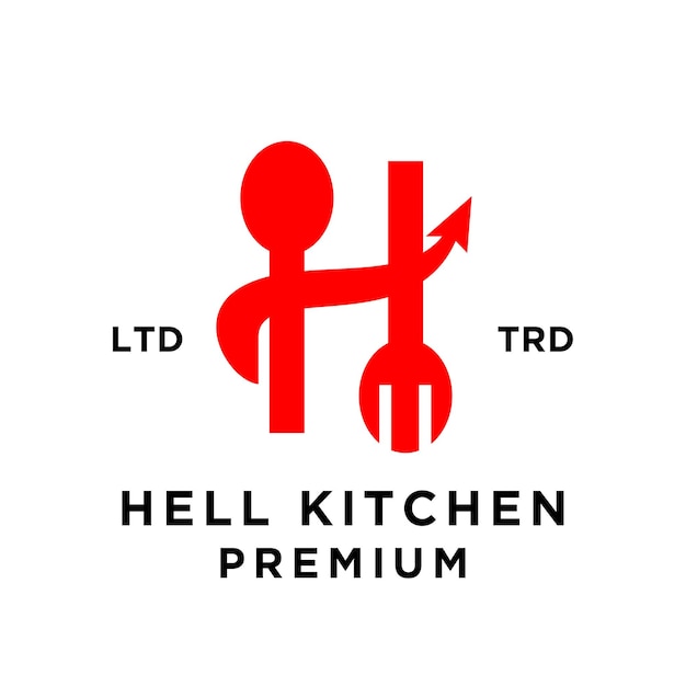 Evil hell kitchen restaurant logo icon design