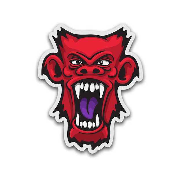 Vector evil monkey sticker