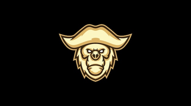 evil pirate gorilla head logo abstract vector template