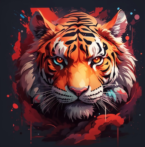 Vector evil tiger t shirt design