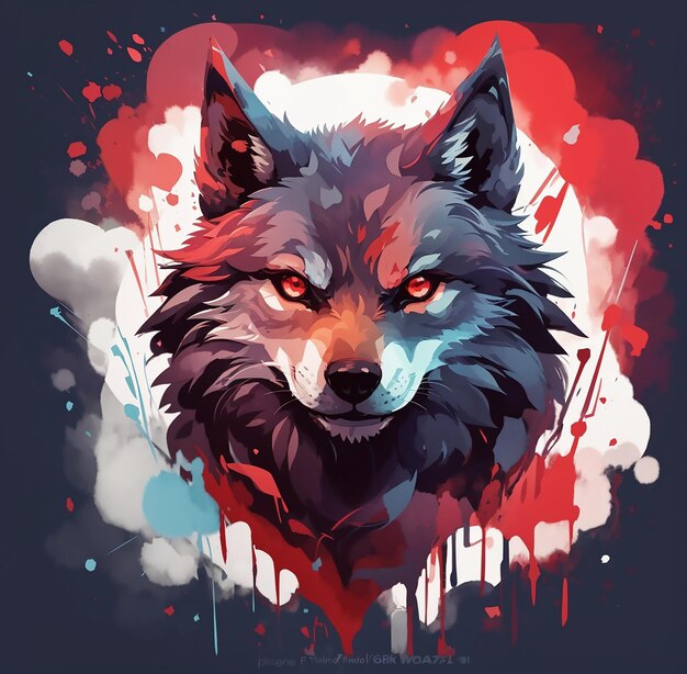 사악한 늑대 티셔츠 디자인