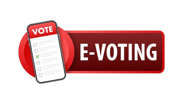 Evoting online voto online e vettore elettorale stock illustrazione