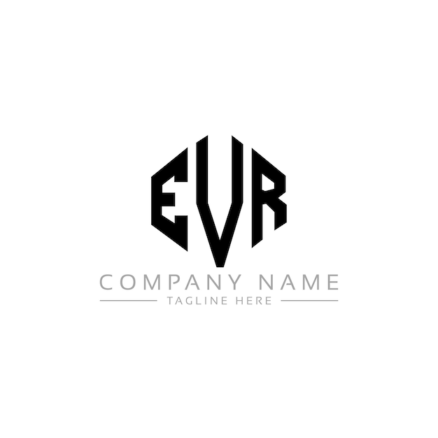 Vector evr letter logo design with polygon shape evr polygon and cube shape logo design evr hexagon vector logo template white and black colors evr monogram business and real estate logo