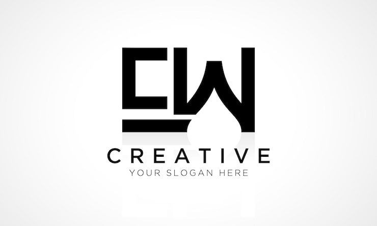 Вектор ew letter design vector template alphabet initial letter ew дизайн логотипа с глянцевым отражением бизнес-иллюстрация