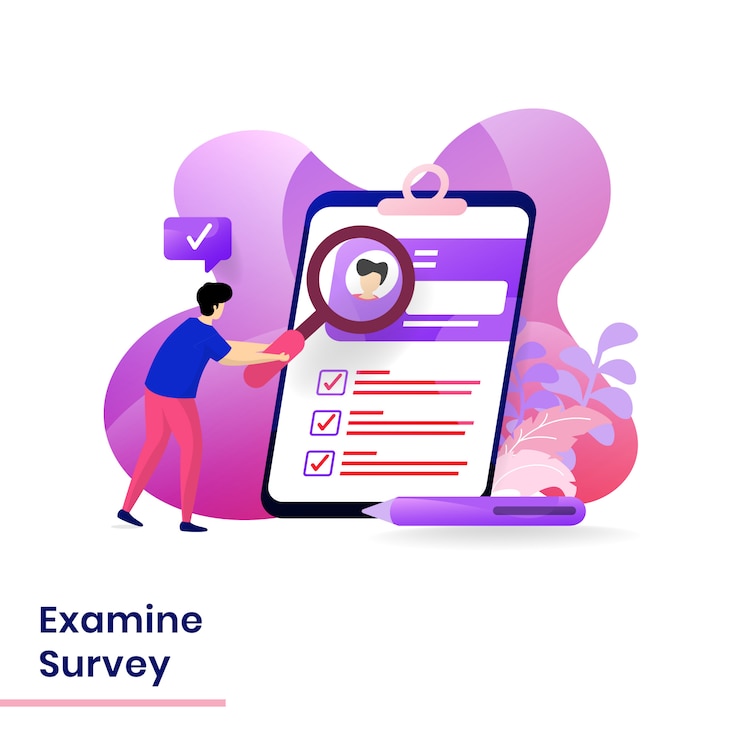 Vector examine survey illustration