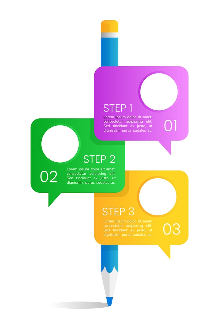 Vector examining language skills infographic chart design template. abstract vector infochart with blank copy spaces. instructional graphics with 3 step sequence. visual data presentation