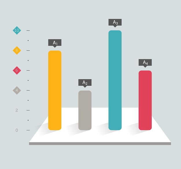 Example of business flat design graph.