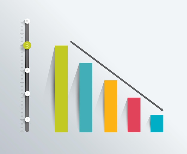 Example of business flat design graph.