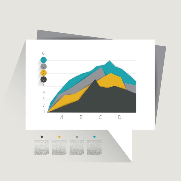 Example of business flat design graph.