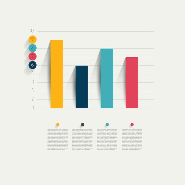 Example of business flat design graph.