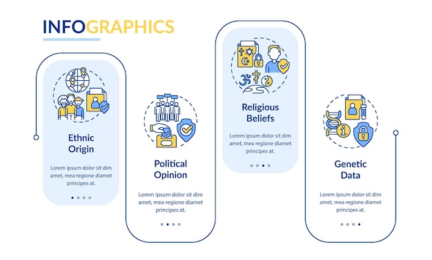 examples of personal information rectangle infographic template data visualization with 4 steps process timeline info chart workflow layout with line icons latobold regular fonts used