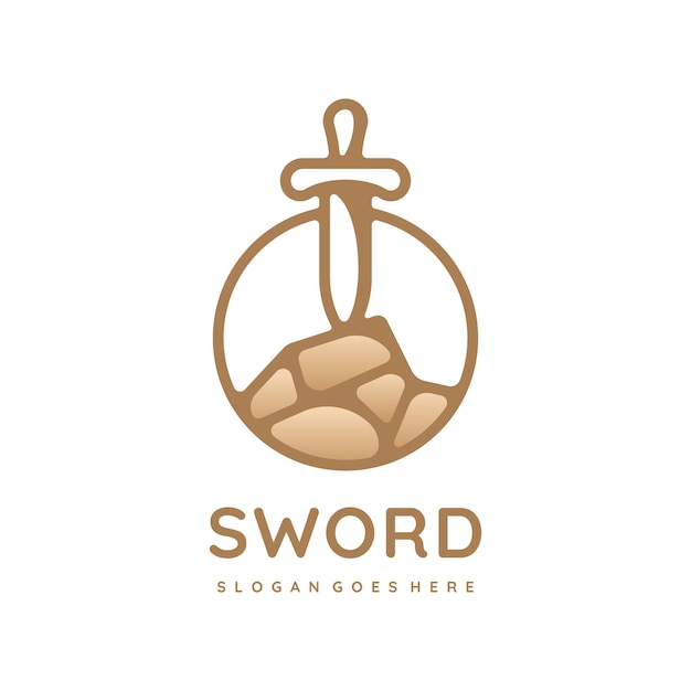 Vector excalibur sword logo template