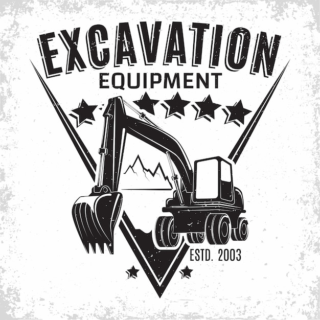 Vector excavation work logo design