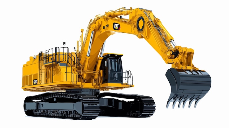 Vector excavator construction develop vector illustration for infographics and educational use