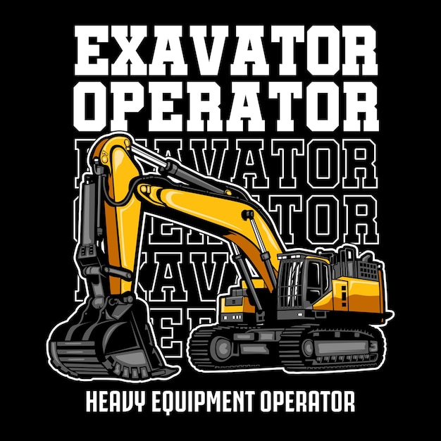 Vector excavator construction equipment machine vector
