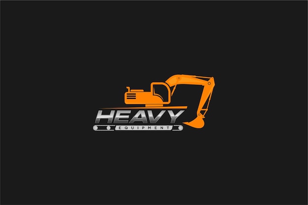 Excavator construction logo design element heavy equipment work transportation vehicle