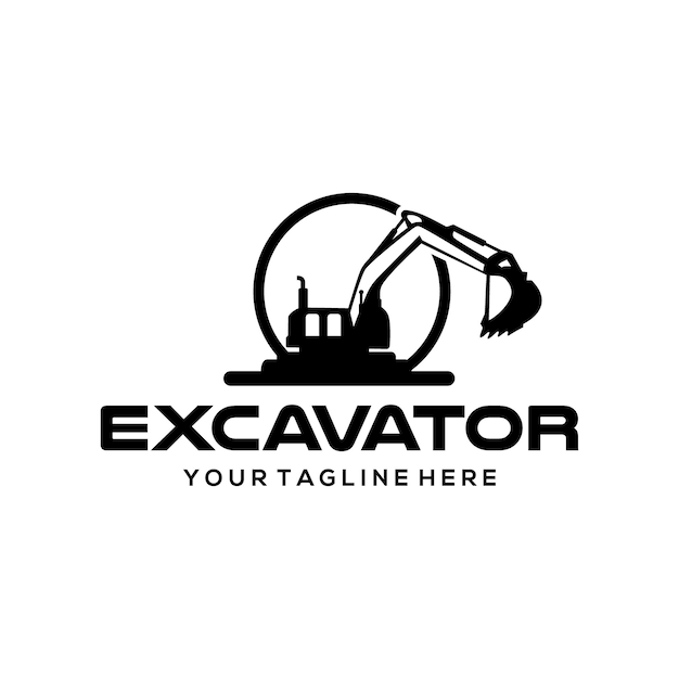 Excavator and construction logo designs vector template